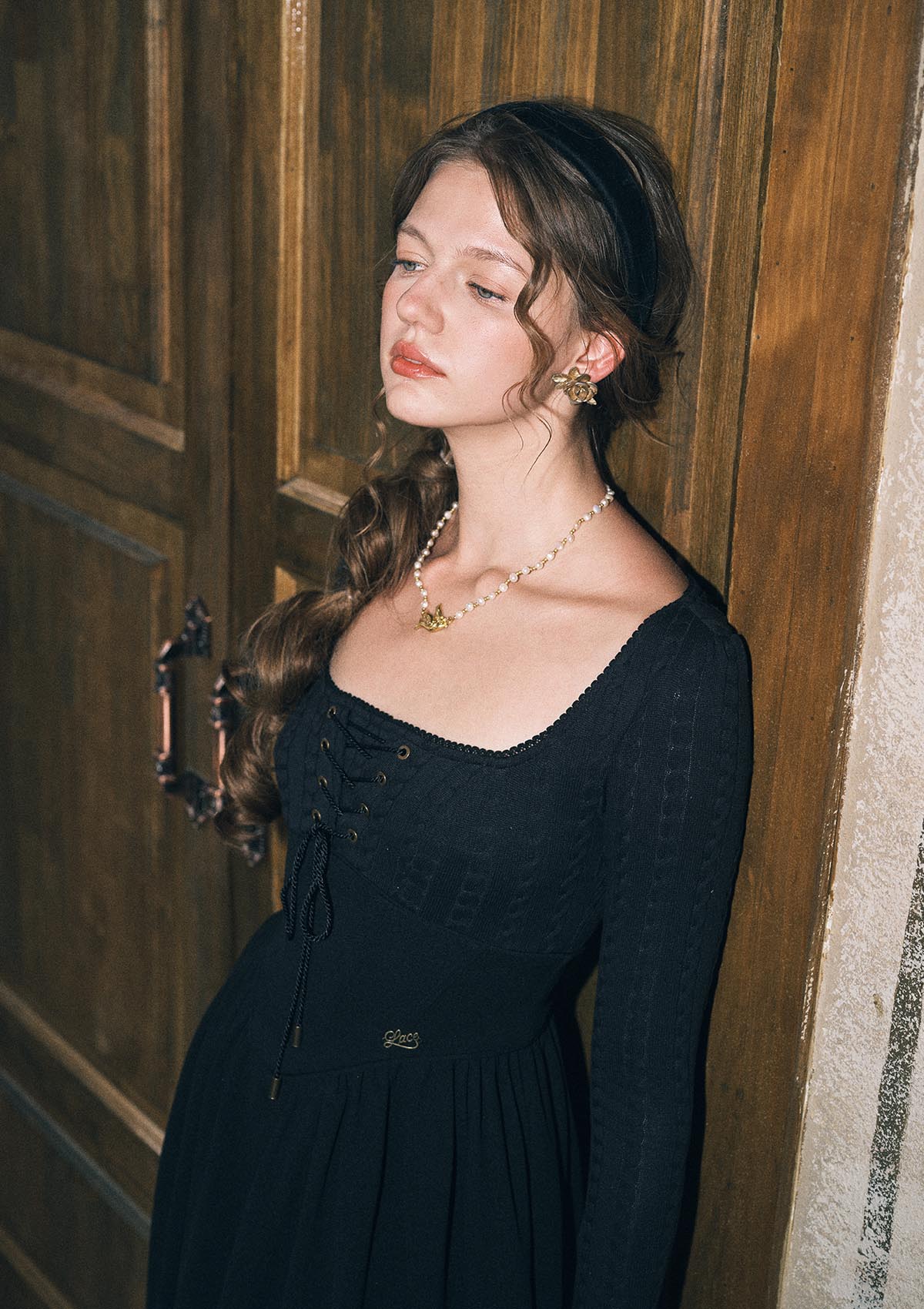 Courtyard Rendezvous Knit Dress (Black)