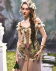 Eucalyptus Whispered by Wind Corset Dress