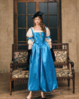 Vintage style blue corset gown for formal ceremonies - Sapphire Corset Gown