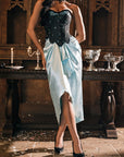 Ethereal green satin maxi skirt for ceremonies - Lacemade
