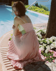 Whimsical Sunlit Blush Pleated Dress