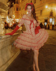 Crimson Velvet Waltz Dress