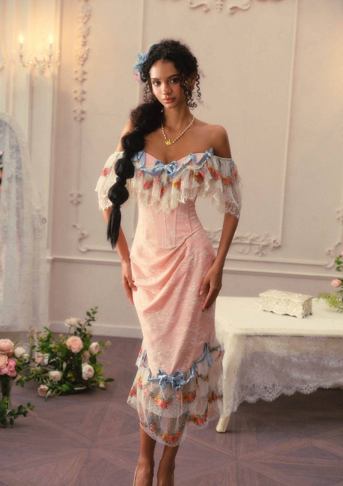 Floral Dreamweave Corset Dress