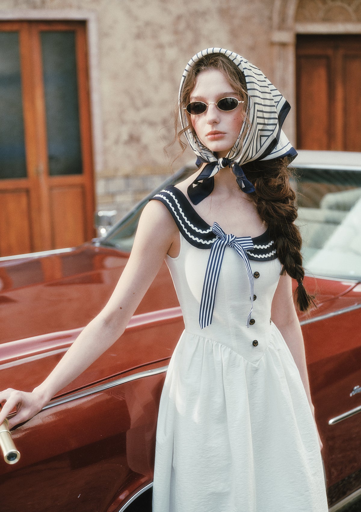 Sailor Love Letter Dress (Navy) In Stock / S