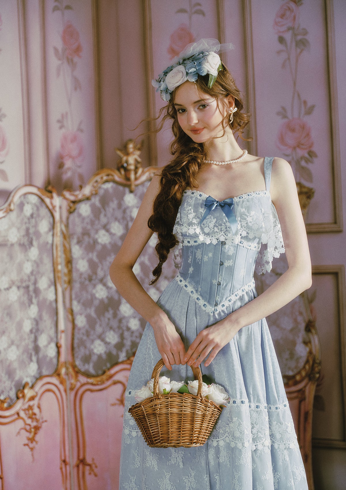 Ice Jade Flower Corset (underbust)