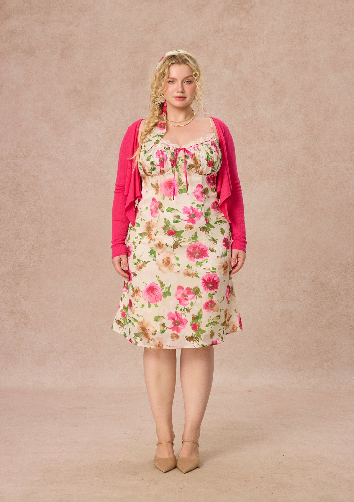 Curve&amp;Plus Corn Poppy Cardigan