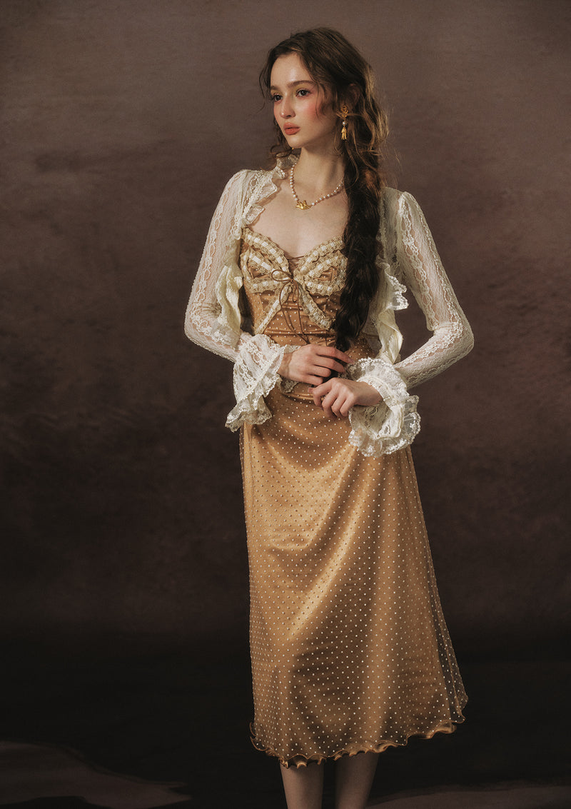 slim fit dress slacks Candlelight Golden Butterfly Dress