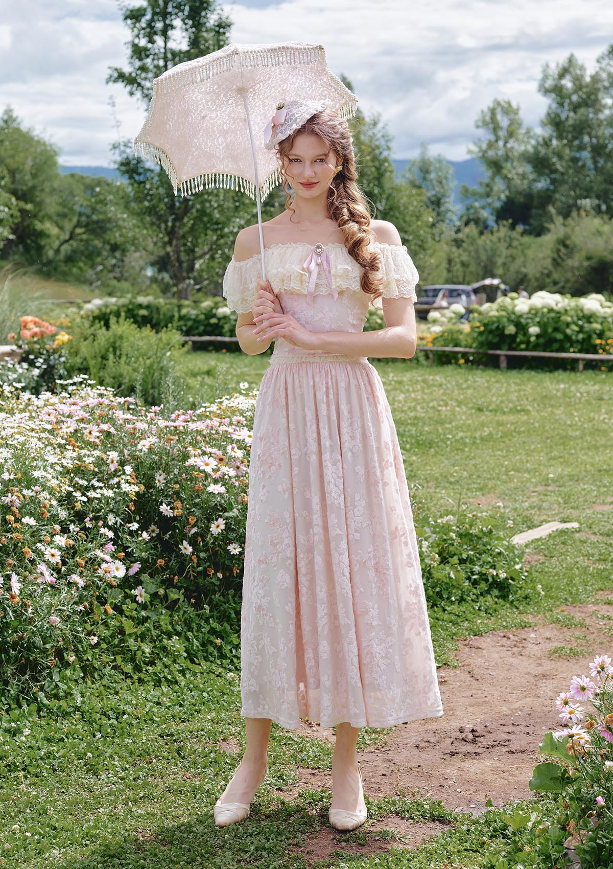 Countryside Florals Velvet Skirt