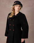 Curve&Plus Sunlit Daisy Wool Coat (Black)