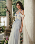 Lacemade ethereal blue layered tulle dress for engagement party or tea party