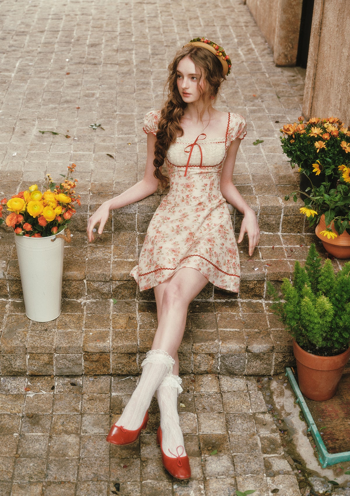 Crimson Berry Rose Dress