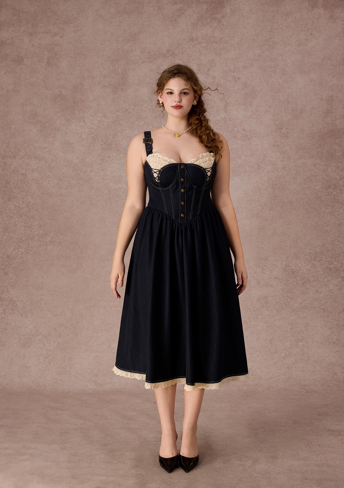 Curve&amp;Plus Berry Buccaneer Dress(Long)
