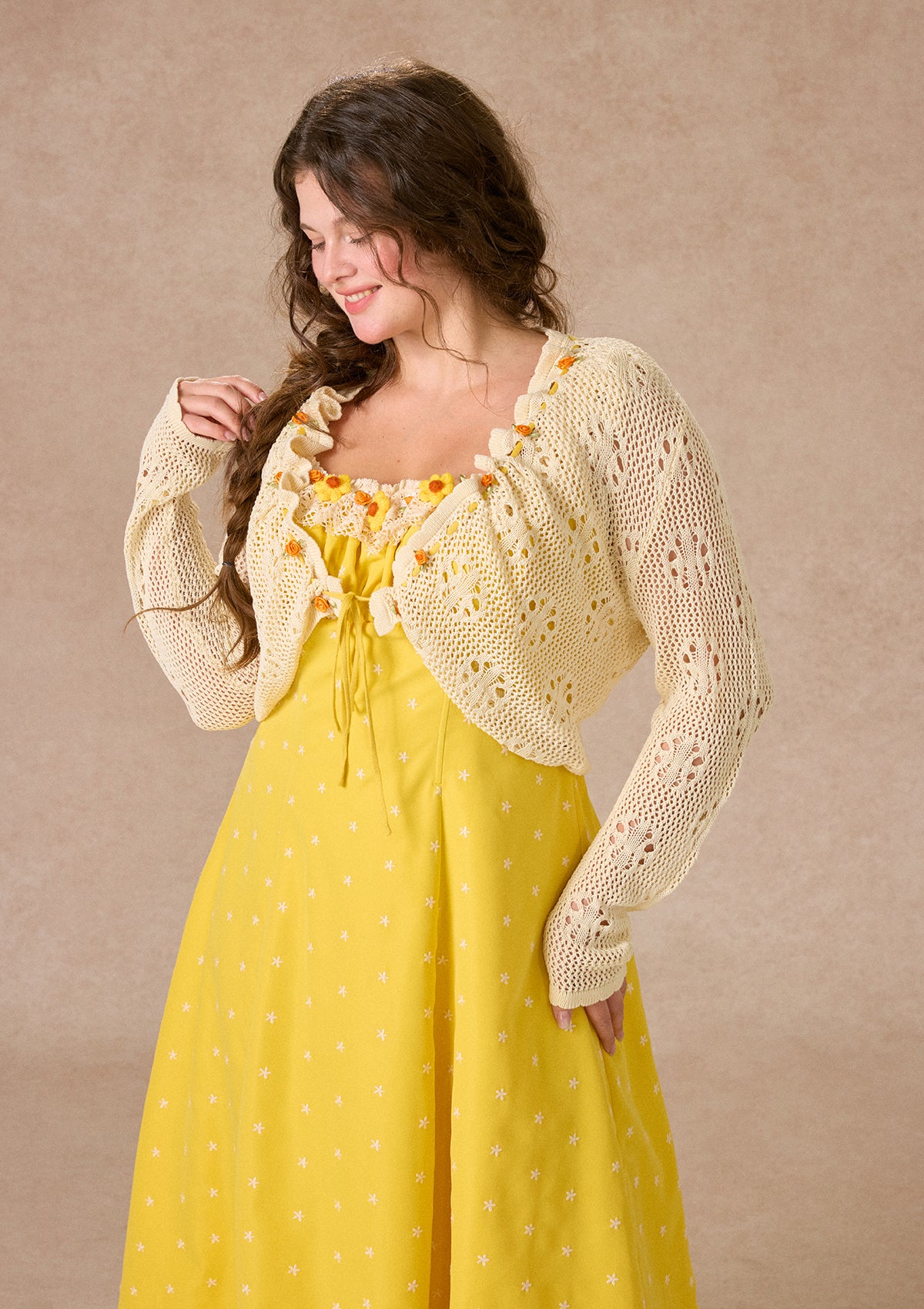 Curve&amp;Plus Little Orange Cardigan