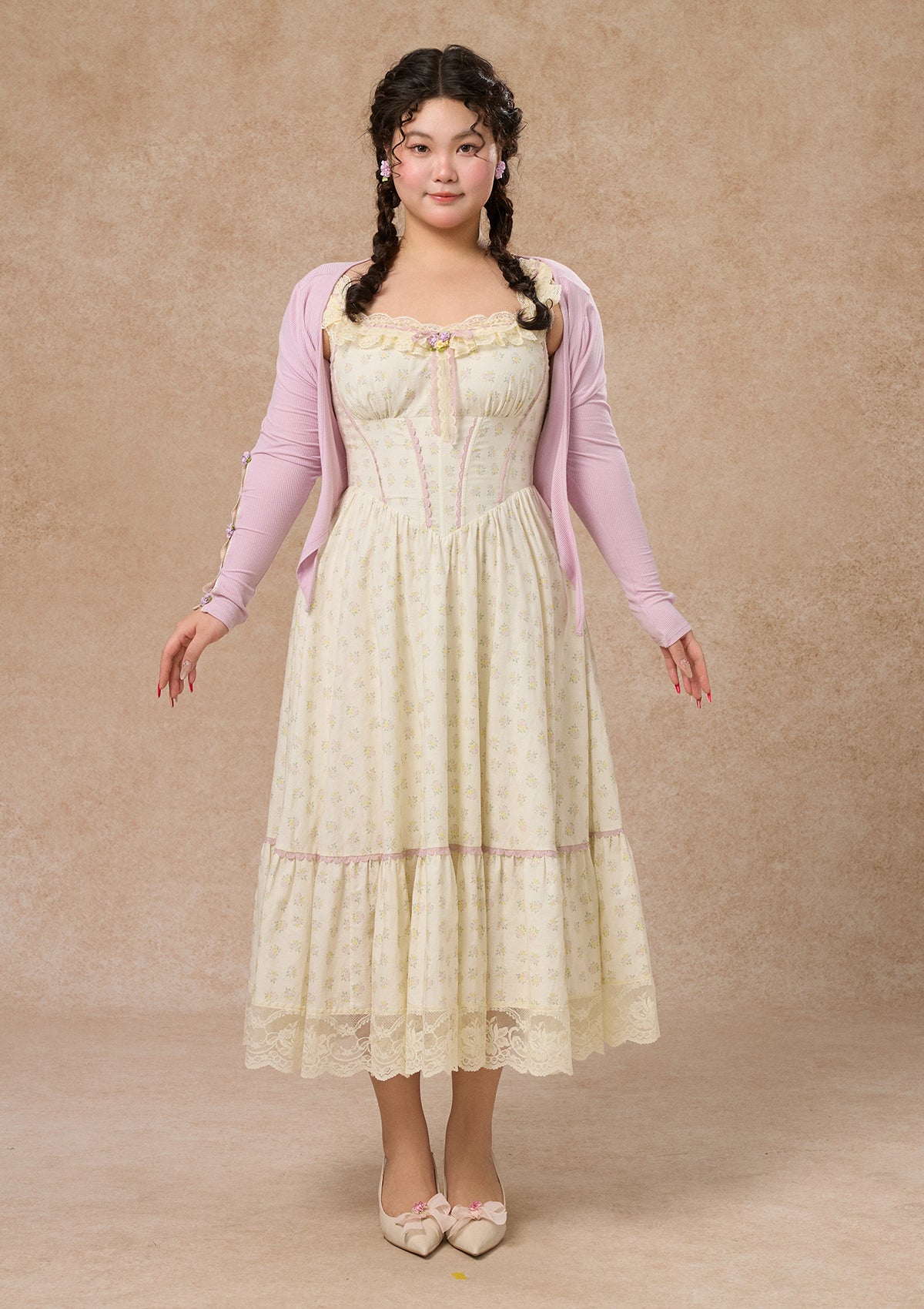Curve&amp;Plus Cream Clove Dress