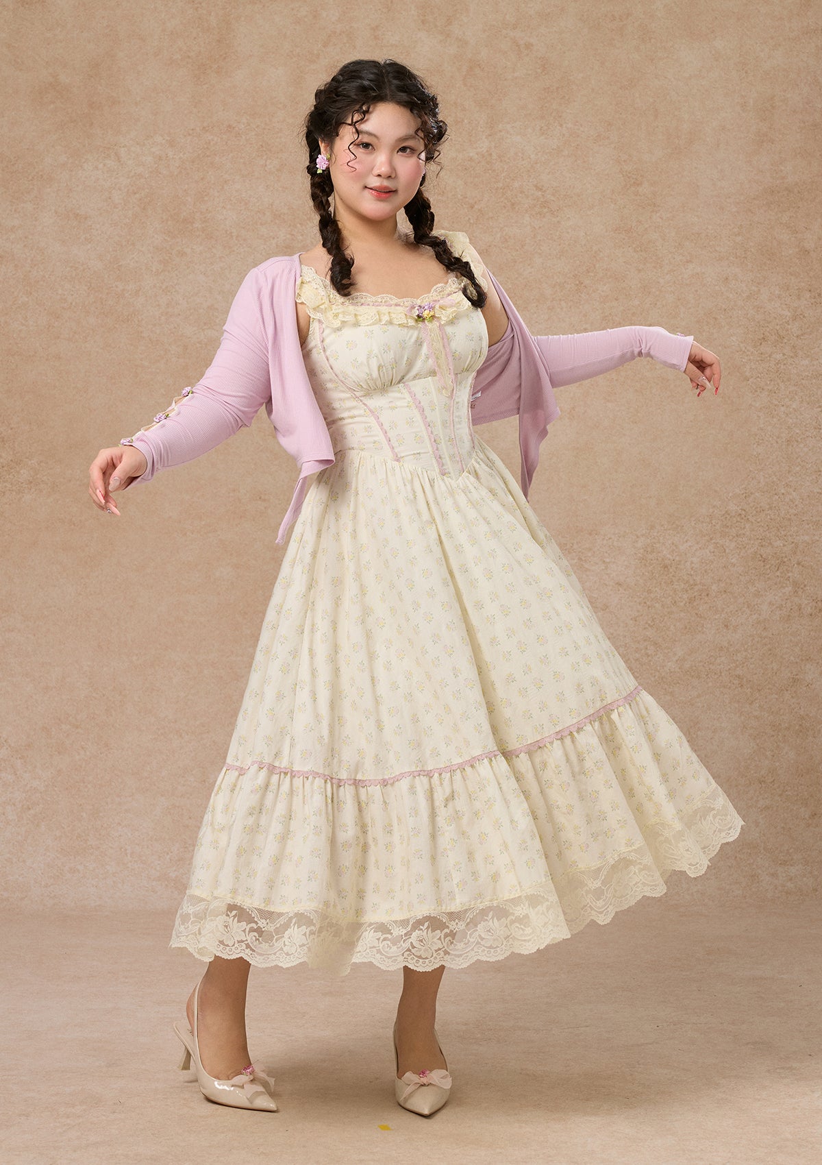 curvedream dresses Curve&Plus Cream Clove Dress 0XL / Pre-order