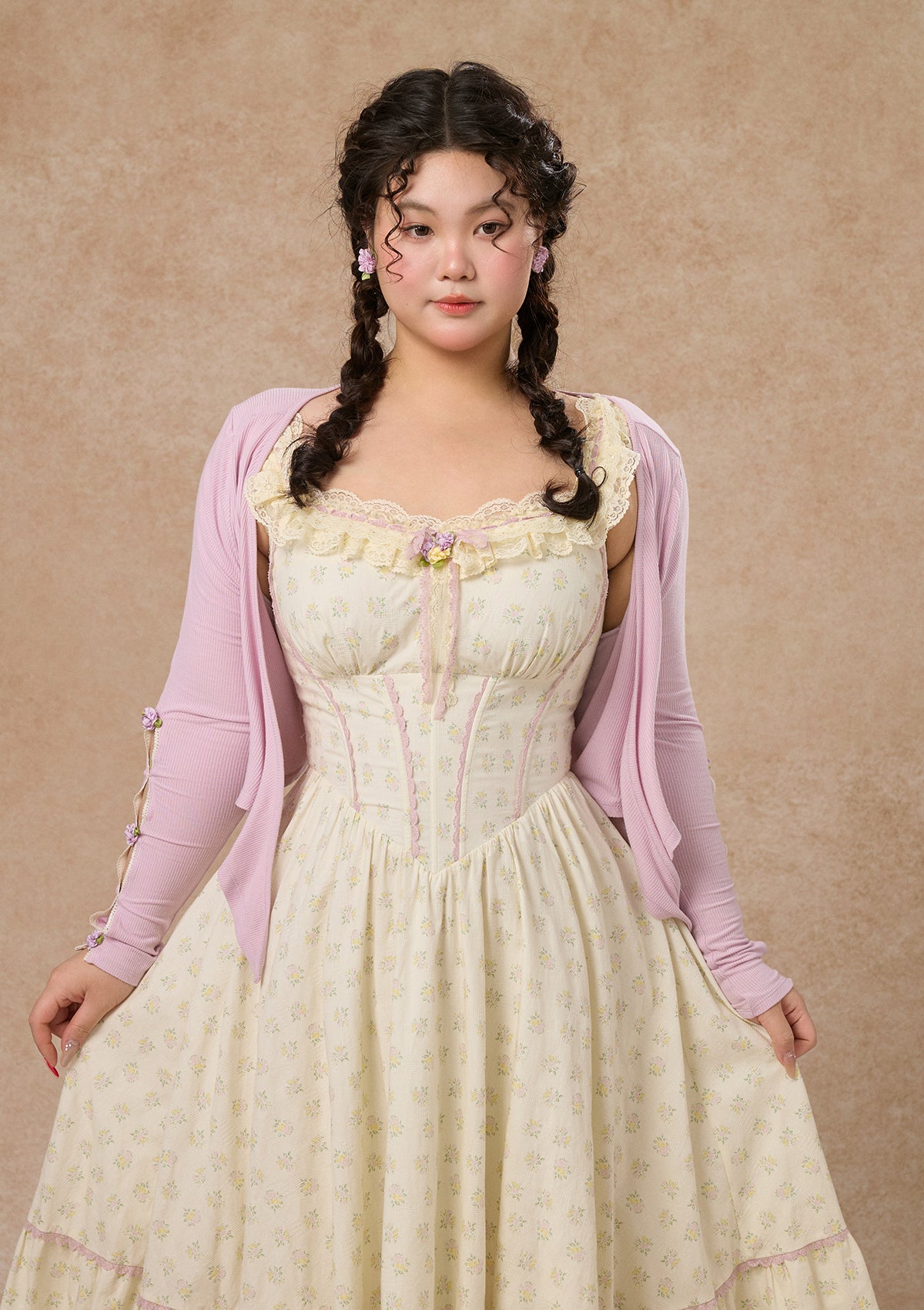 Curve&amp;Plus Cream Clove Dress