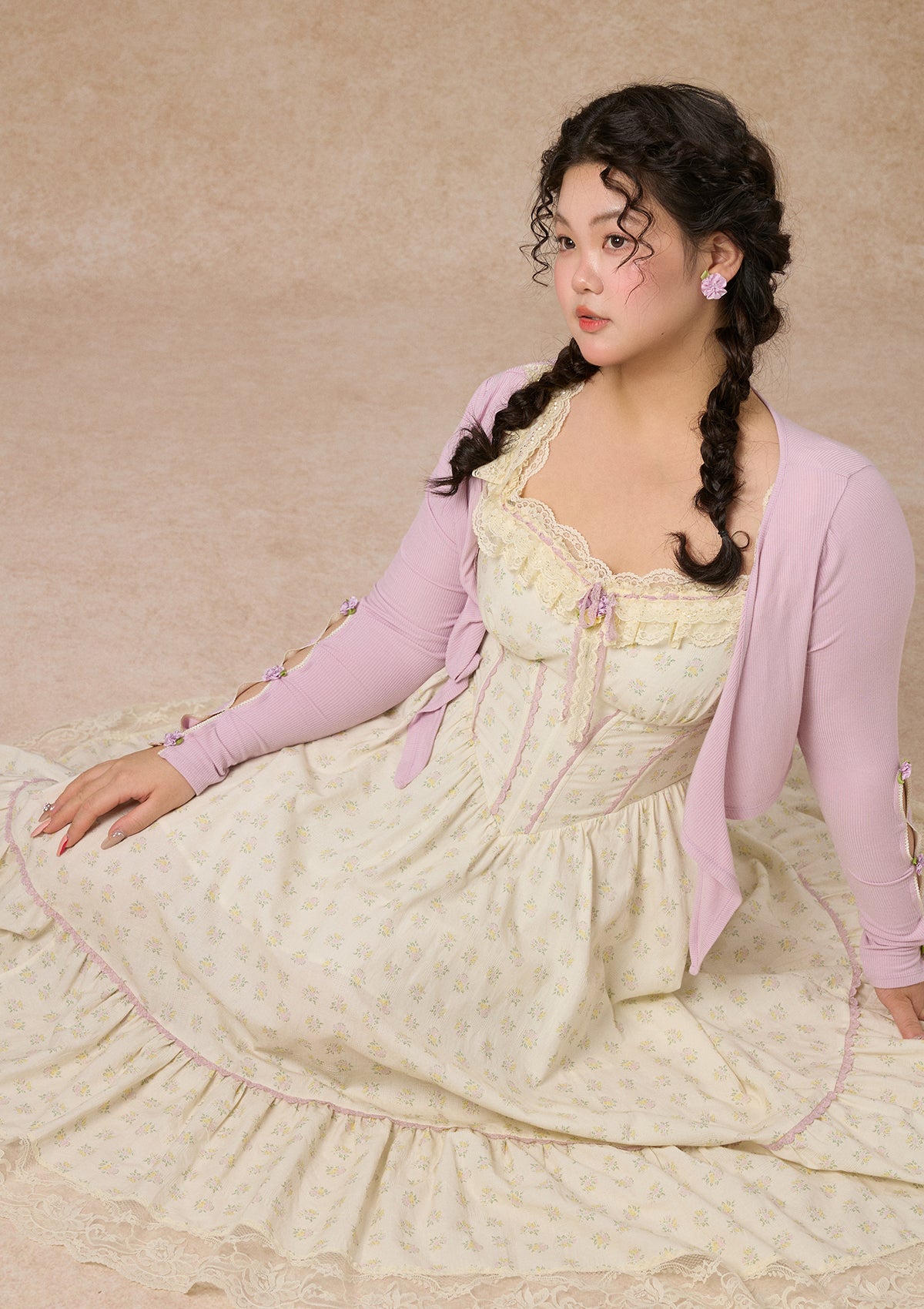 Curve&amp;Plus Cream Clove Dress