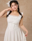 Curve & Plus "Pure White" Garnet Corset Dress