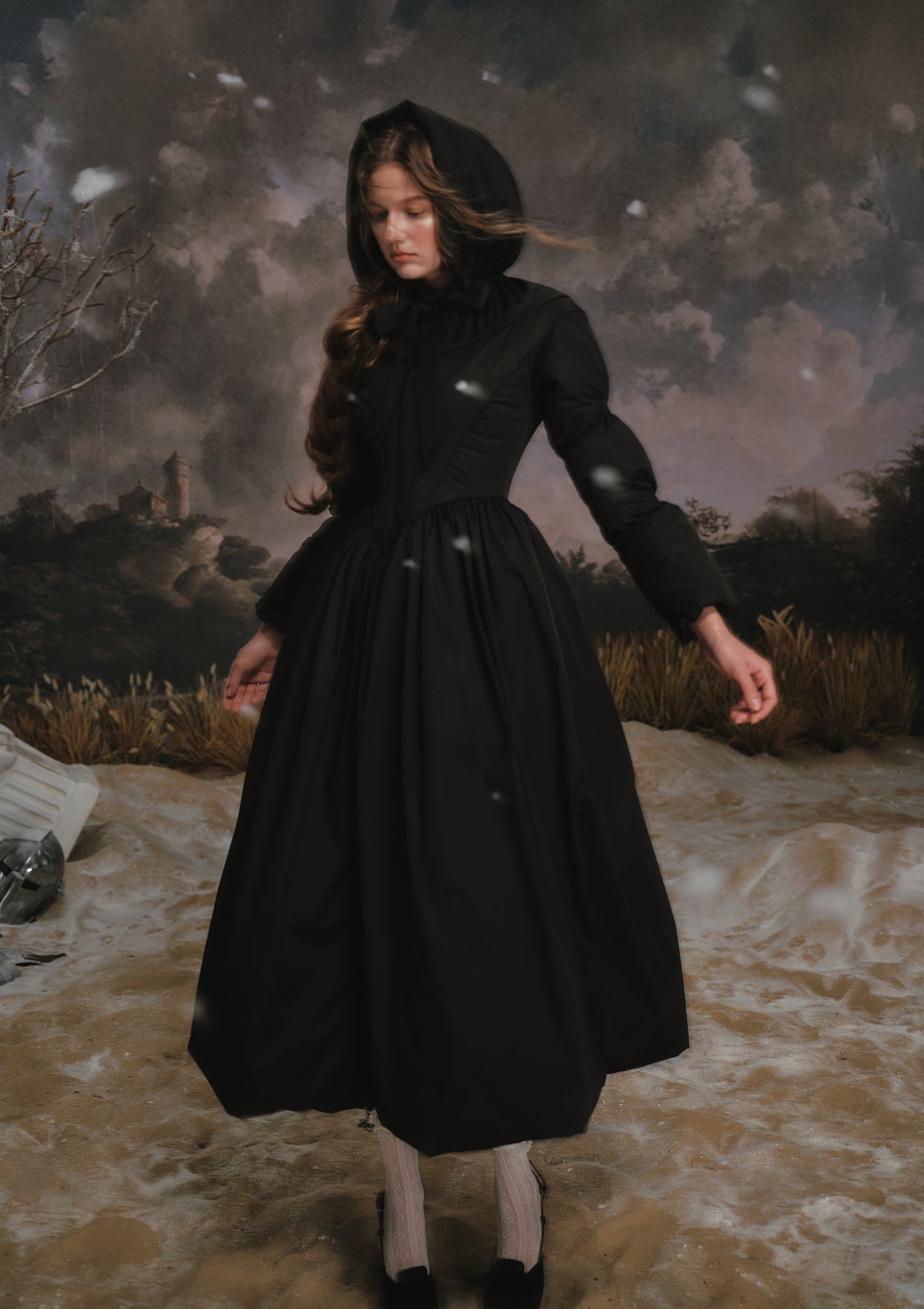 Black&White Warrior Down Coat (Black) Pre-order / Short version / S