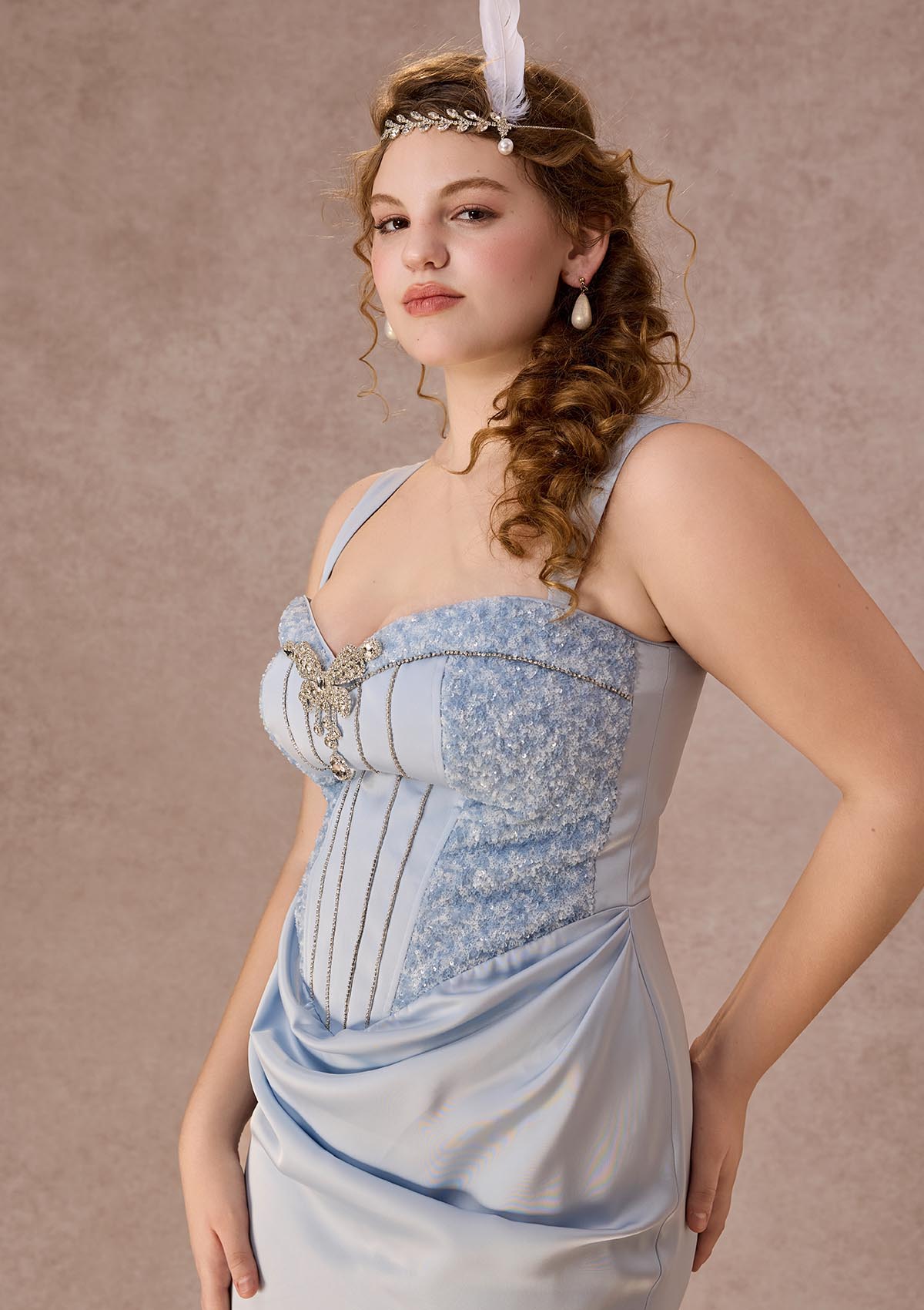 Curve&amp;Plus Moonlit Coral Dress