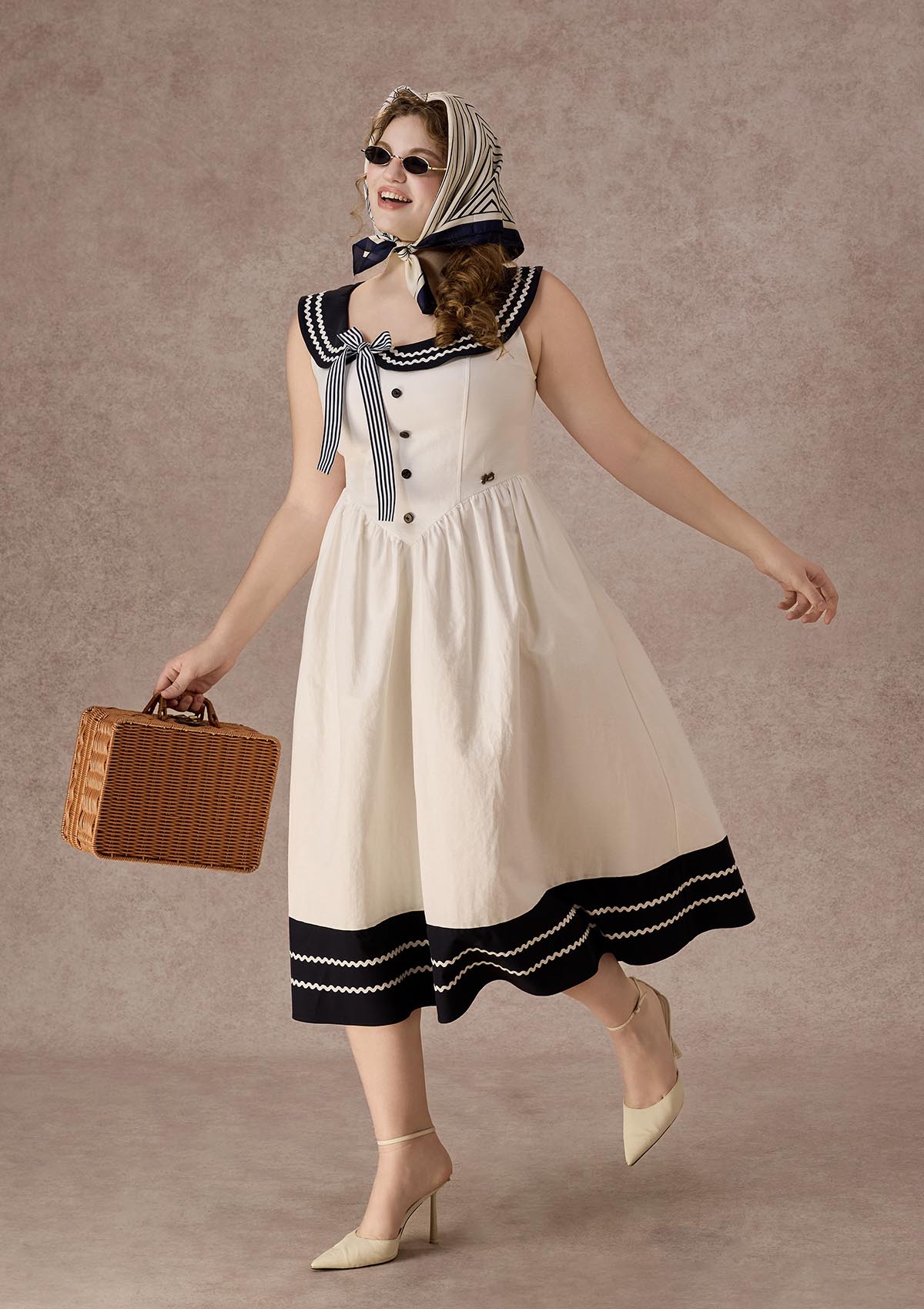 Curve&Plus Sailor Love Letter Dress（Navy）