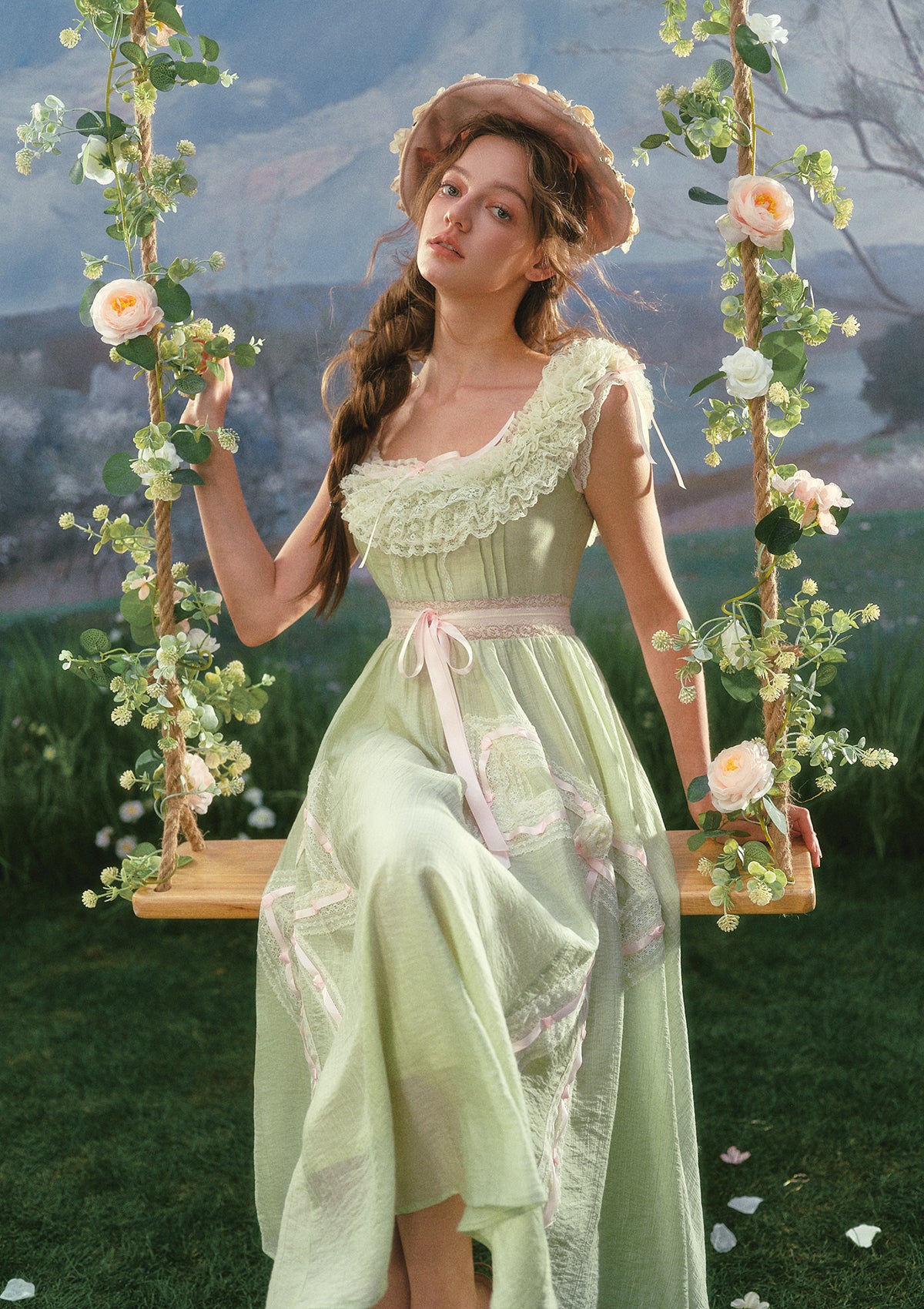 Green Kite Dress in Stock / S
