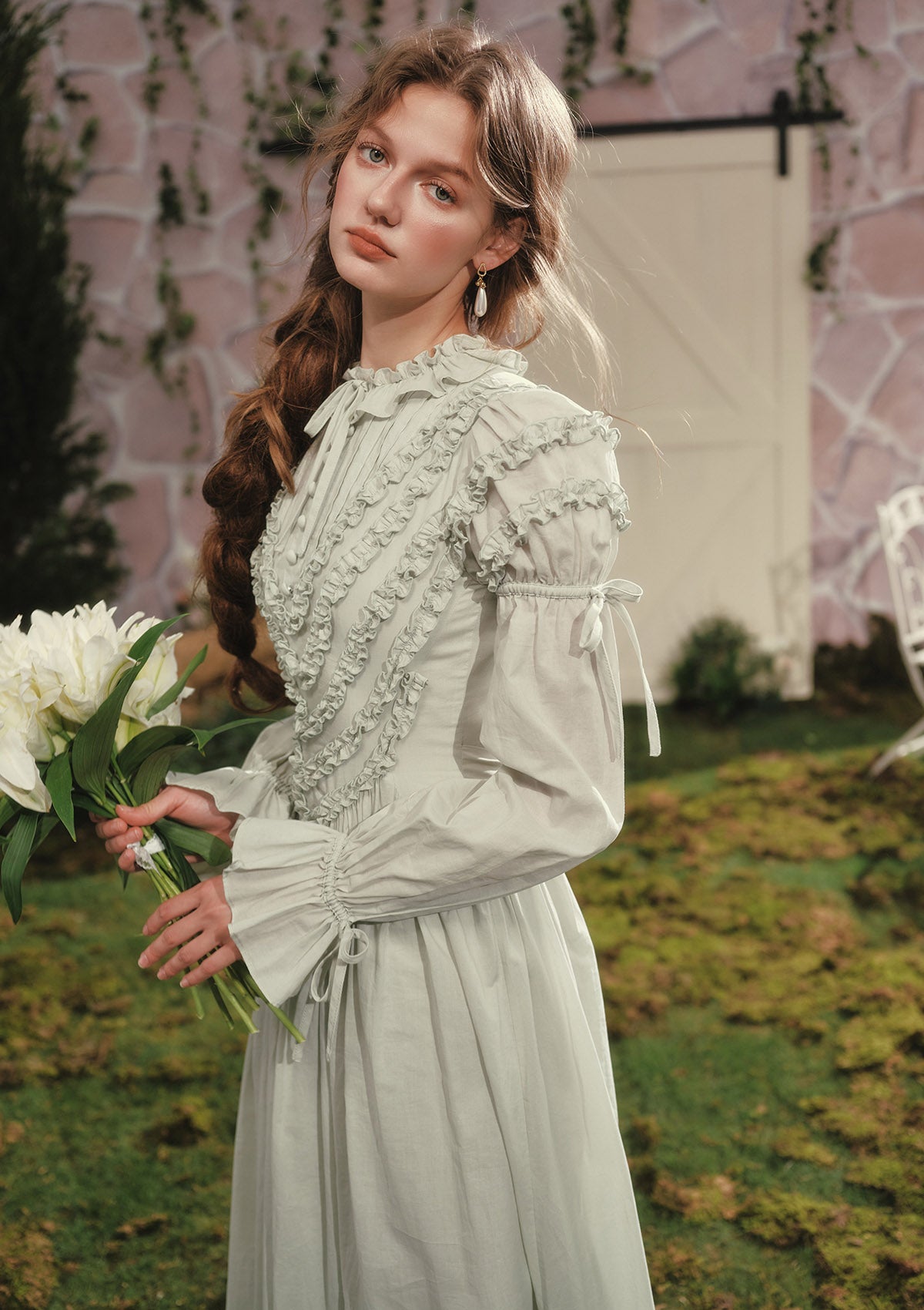 Puff Sleeve Maxi Dress | Forest Whispers Dress - LaceMade Pre-order / L