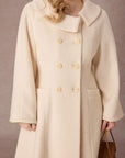Curve&Plus Sunlit Daisy Wool Coat (White)