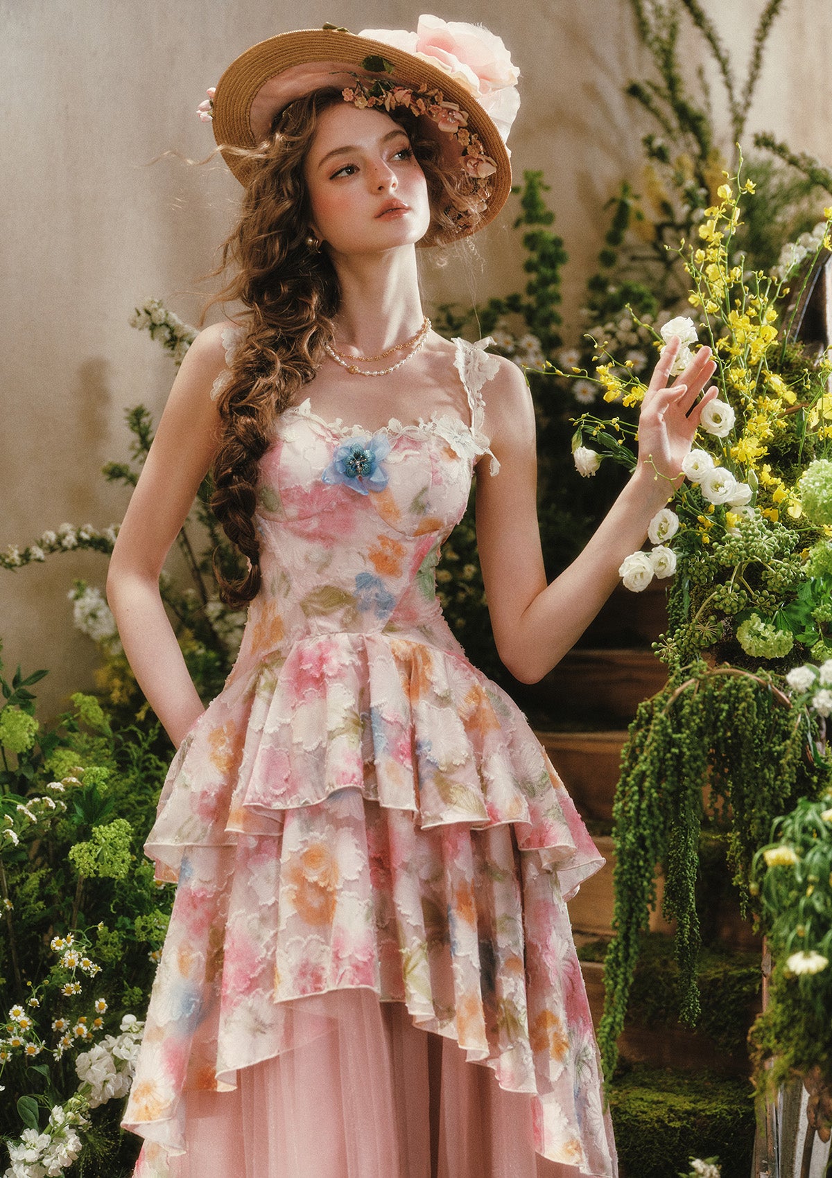 Blazing Cloud Blossom Corset Dress