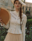 Rose Cape Blouse - Beige