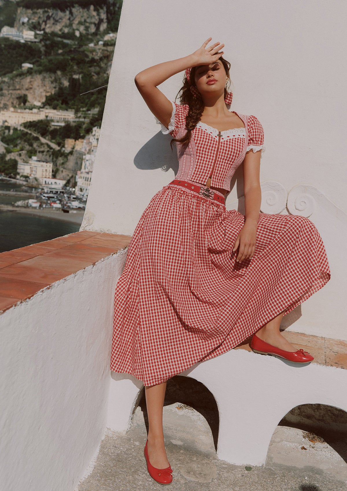 Cottage Girl Diary Red Top