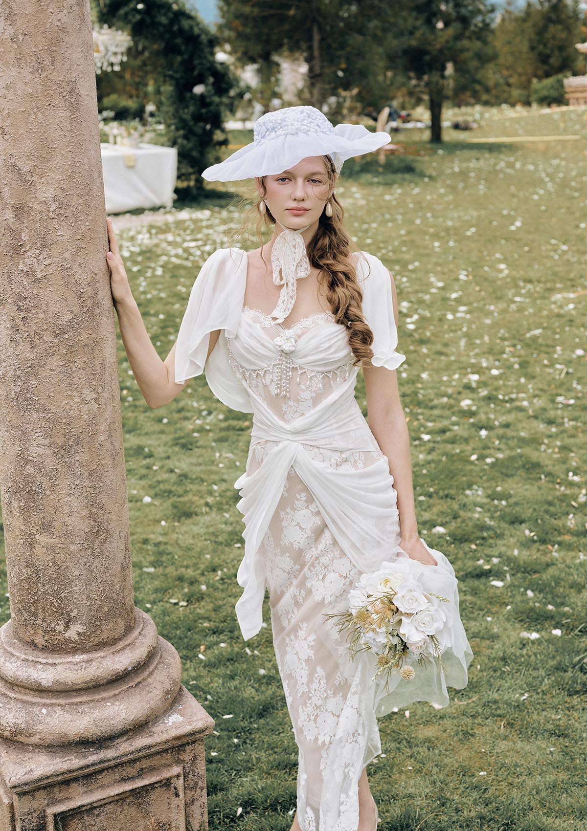White Begonia Corset Dress