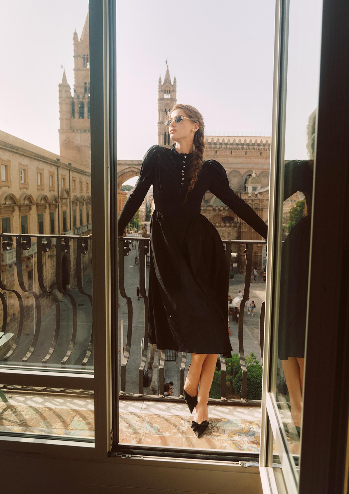 Rose Cape Dress - Raven