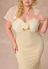 Curve&Plus Cream Letter Dress