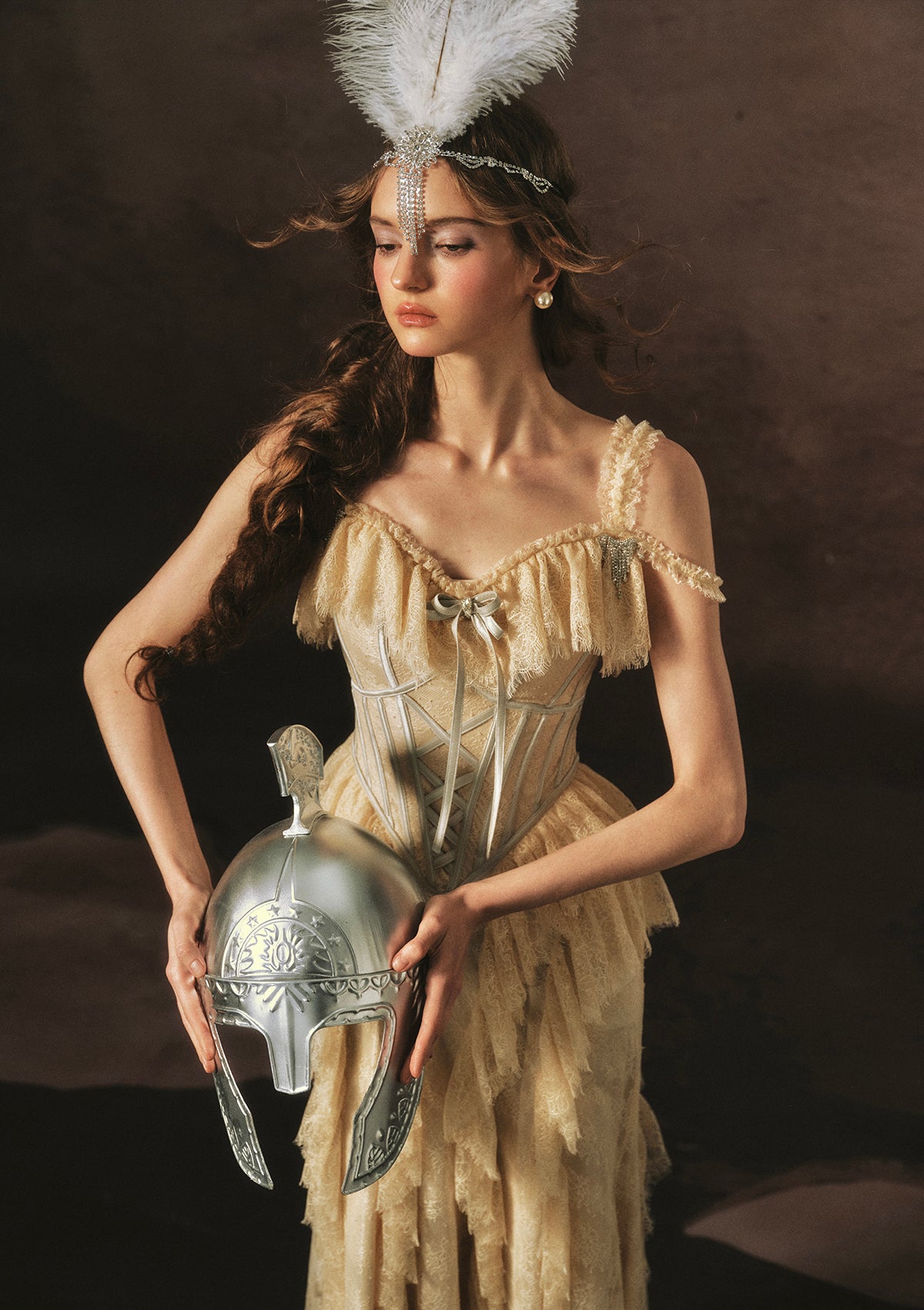 Golden Veil Valkyrie Corset Dress In-stock / XL