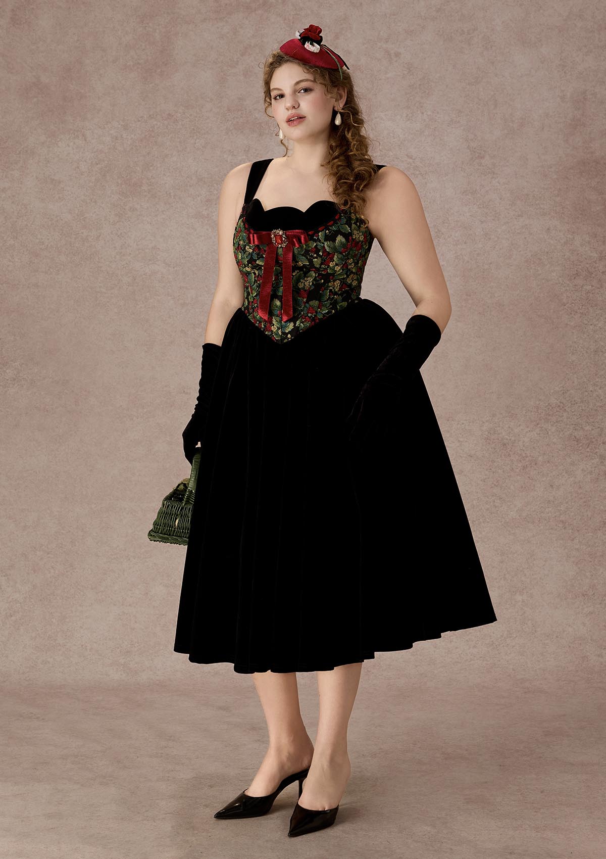 Curve&amp;Plus Smoked Berries Corset Dress