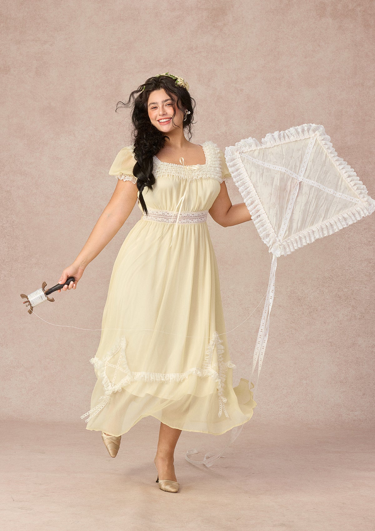 Curve&amp;Plus Yellow Kite Dress