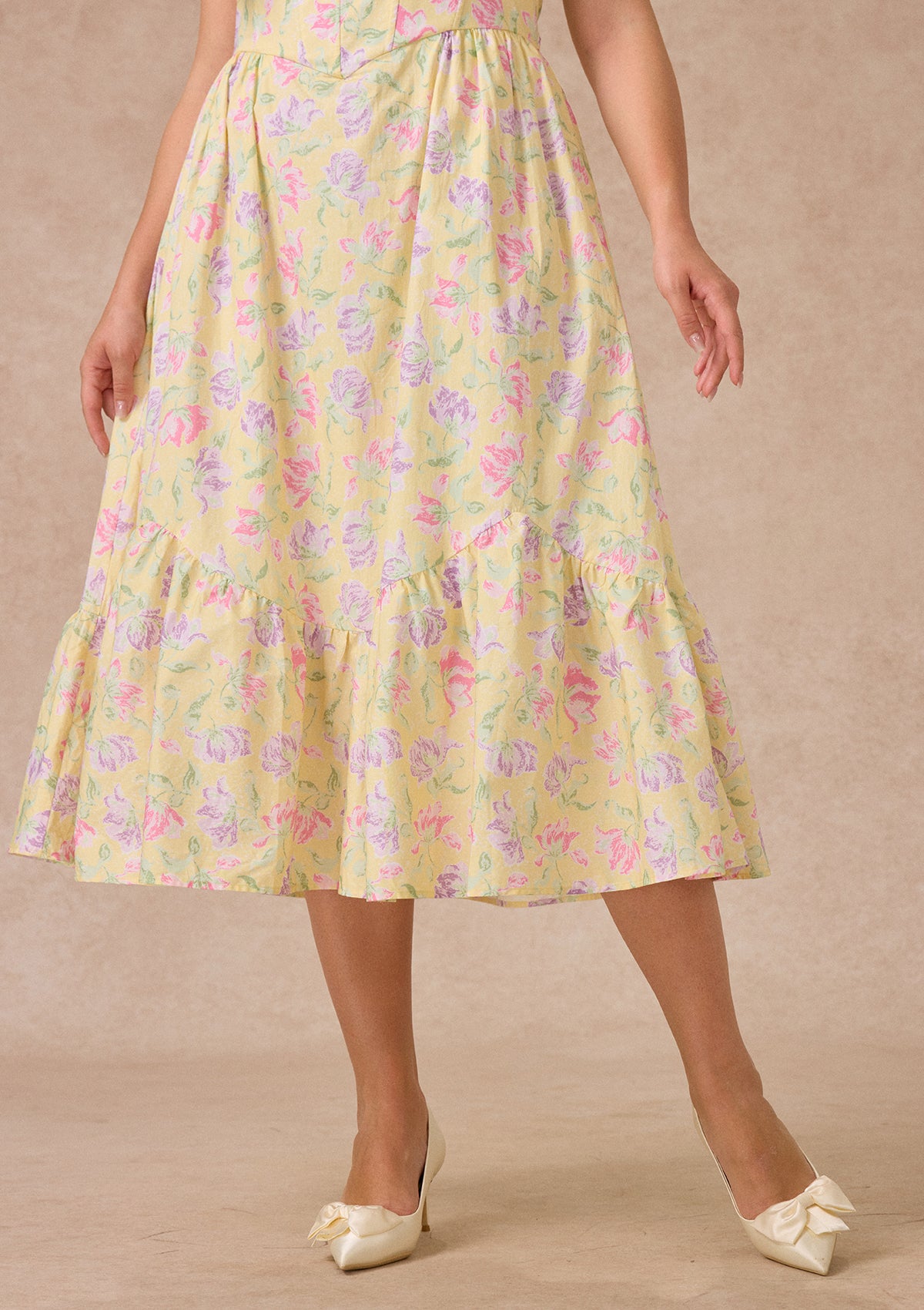 Curve&amp;Plus Honey Tea Garden Dress
