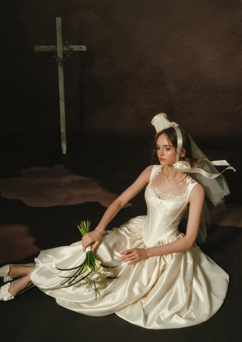 White Coronation Corset Dress Pre-order / L