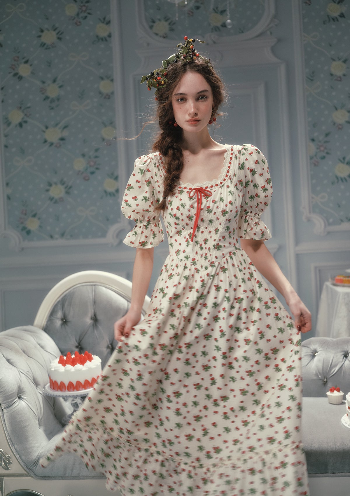 Wild Strawberry Paradise Dress Pre-order / XS