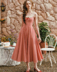 Lacemade red circle skirt dress - flowing gingham checkered dress style