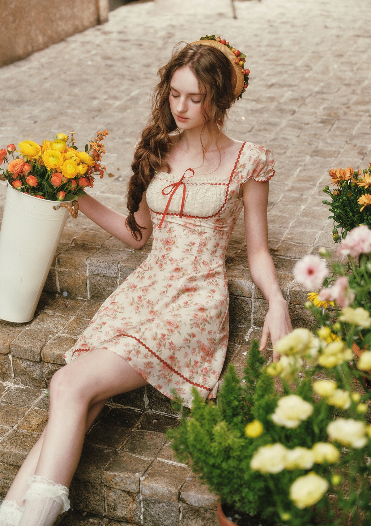 Crimson Berry Rose Dress