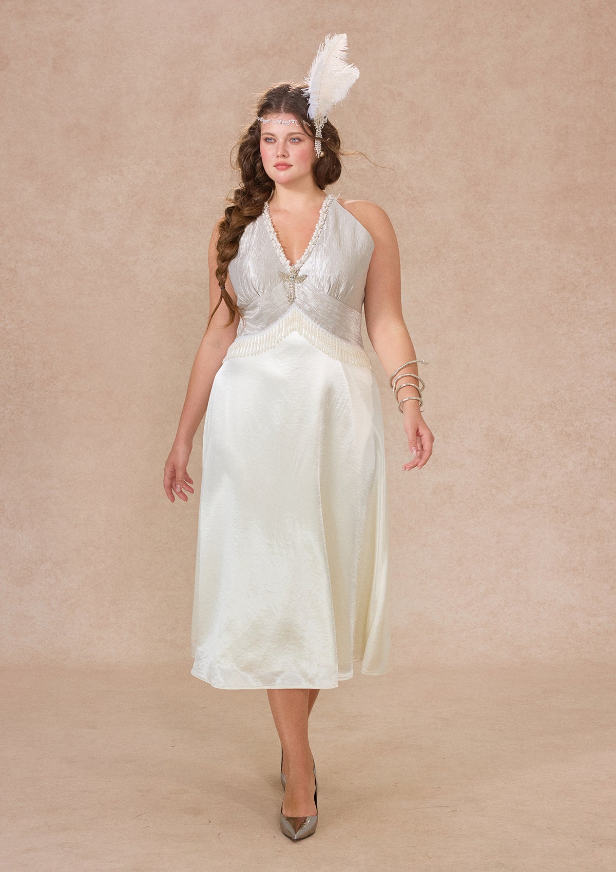 Curve&amp;Plus Silver Light Serenade Dress