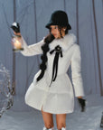 Snow White Rose Puffer Down Jacket