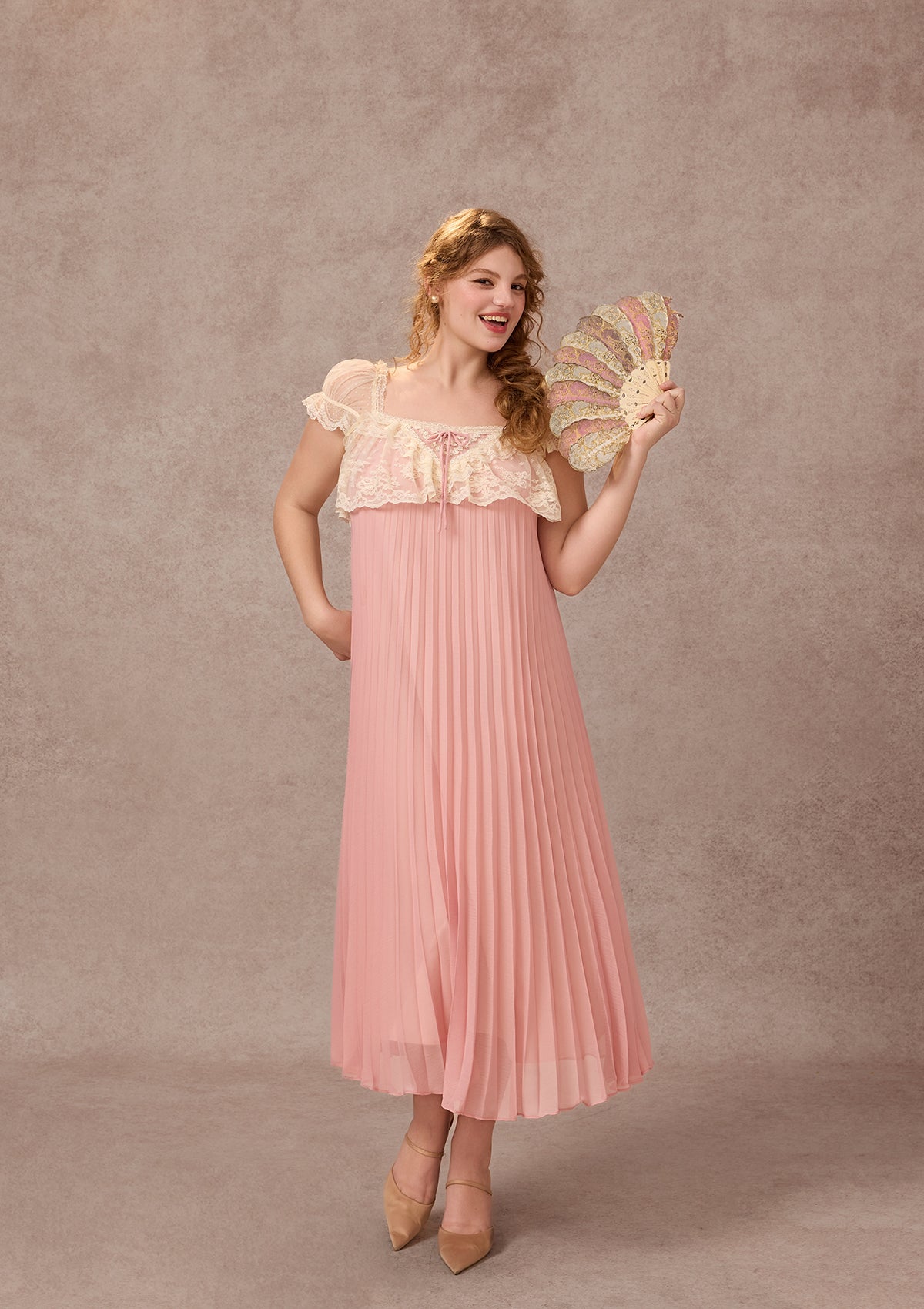 Curve&amp;Plus Honeyed Peach Bloom Dress