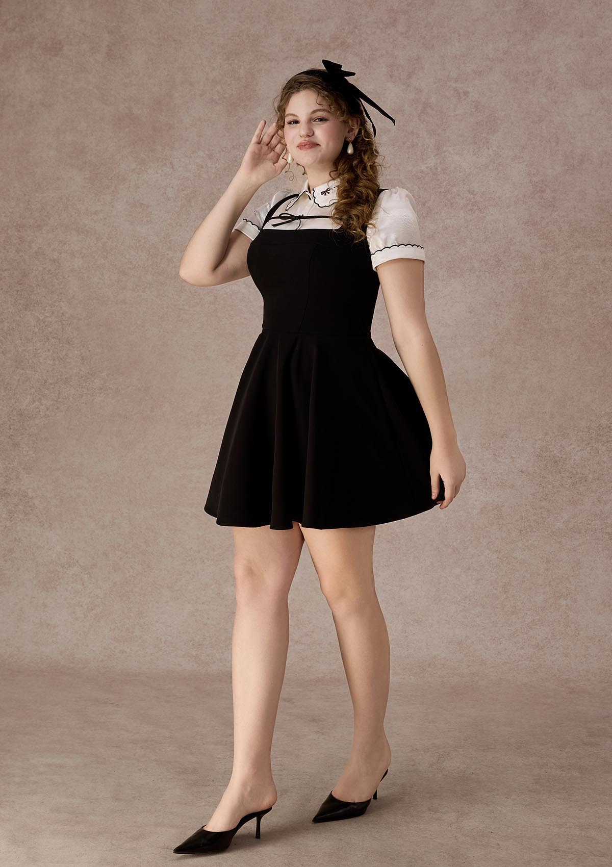 Curve&amp;Plus Beyond Campus Black Dress(Short)