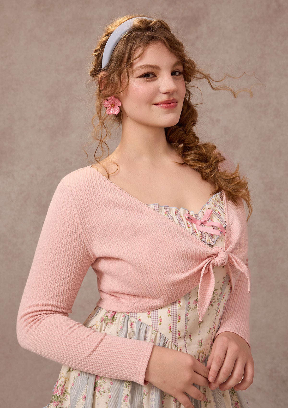 Curve&amp;Plus Strawberry Farm Knit Cardigan（Pink）