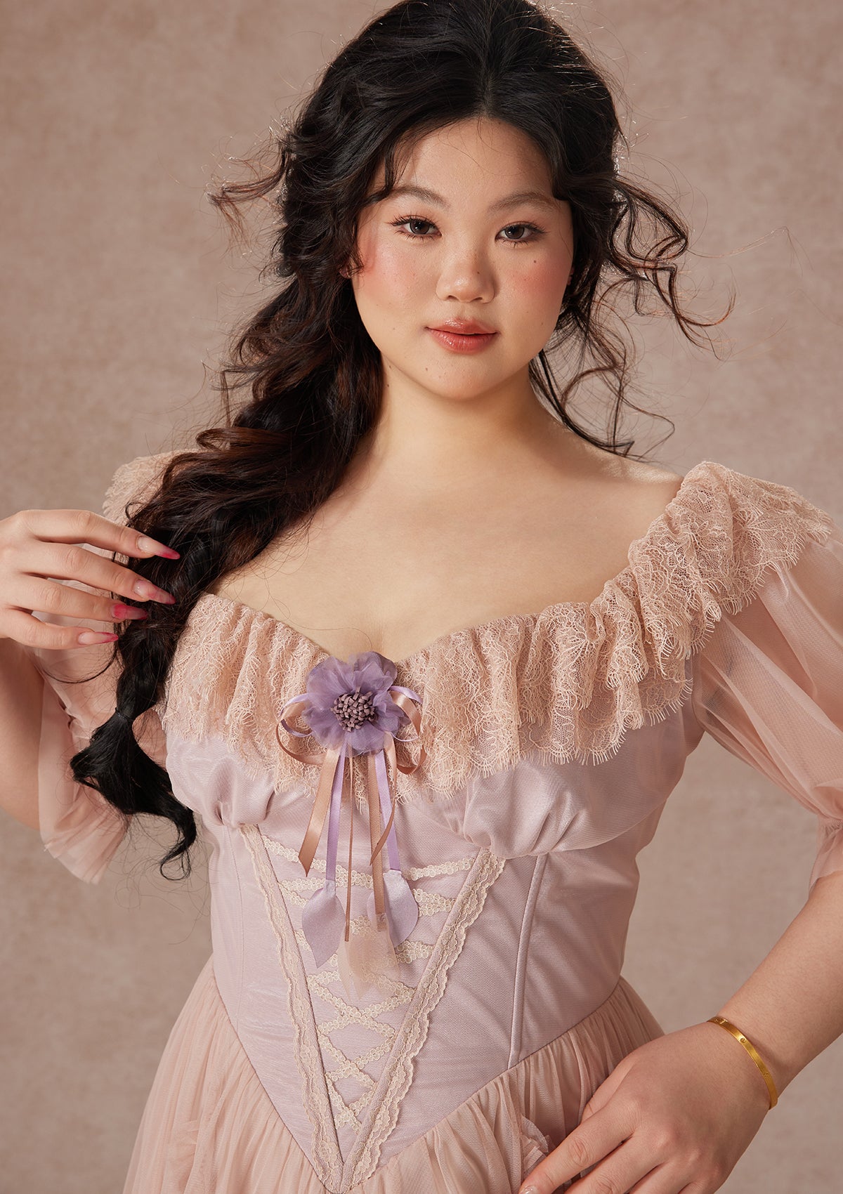 Curve&amp;Plus Violet Mandarin Duck Princess Dress