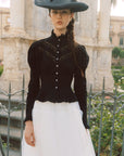 Rose Cape Blouse - Raven