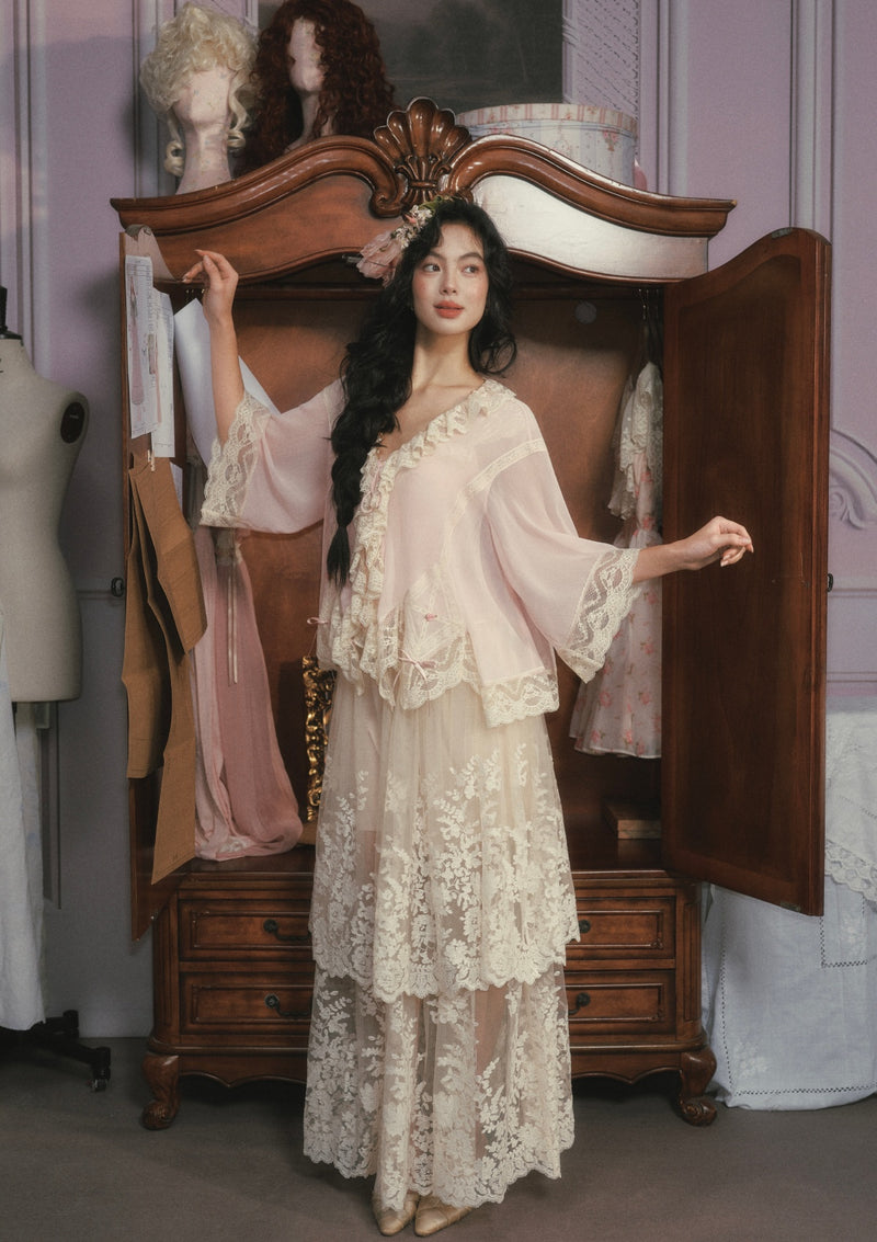 country lace wedding dress with boots Country long sleeve wedding dress 2 US / Ivory main image 0